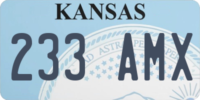 KS license plate 233AMX