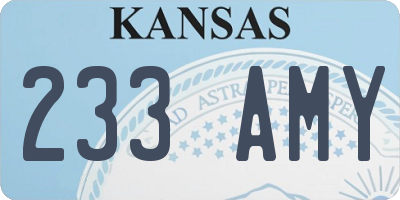 KS license plate 233AMY