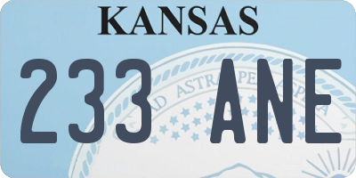 KS license plate 233ANE