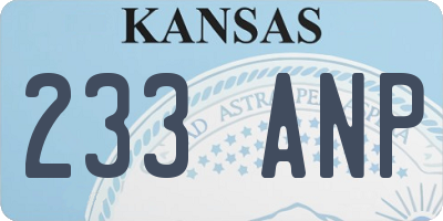 KS license plate 233ANP