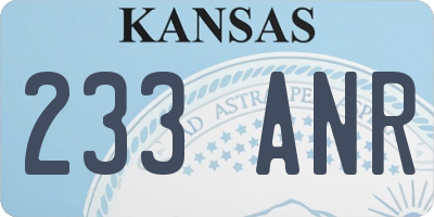 KS license plate 233ANR