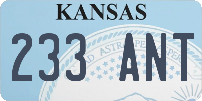KS license plate 233ANT