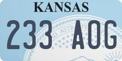 KS license plate 233AOG