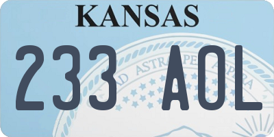 KS license plate 233AOL