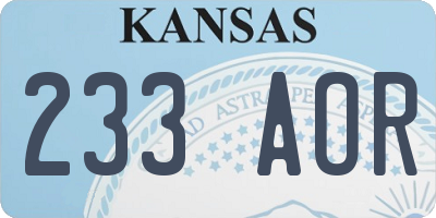 KS license plate 233AOR