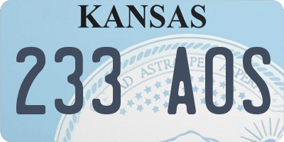 KS license plate 233AOS
