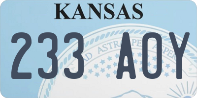 KS license plate 233AOY