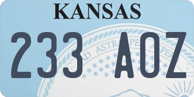 KS license plate 233AOZ