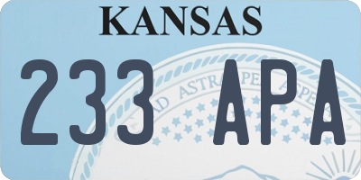 KS license plate 233APA