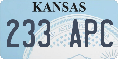 KS license plate 233APC