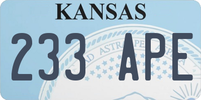 KS license plate 233APE