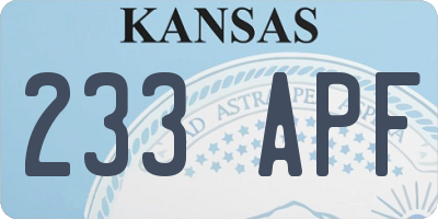 KS license plate 233APF
