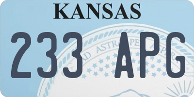 KS license plate 233APG