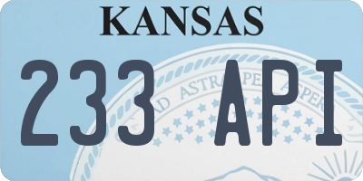 KS license plate 233API