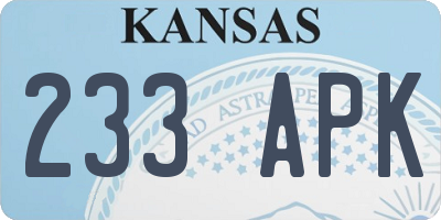 KS license plate 233APK