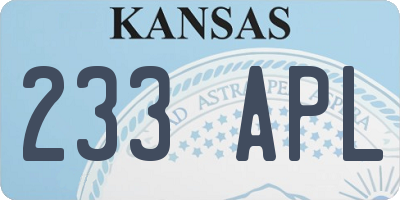 KS license plate 233APL