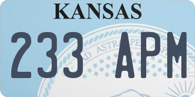 KS license plate 233APM
