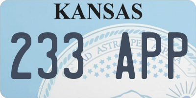 KS license plate 233APP