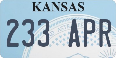 KS license plate 233APR