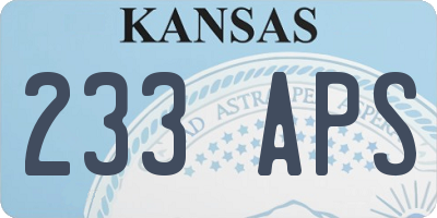 KS license plate 233APS