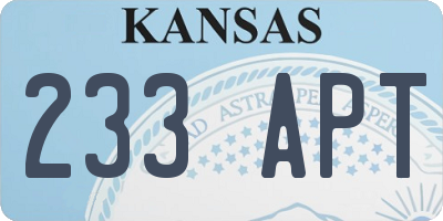 KS license plate 233APT