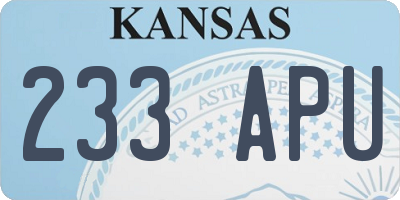 KS license plate 233APU