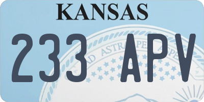 KS license plate 233APV