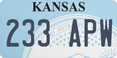 KS license plate 233APW