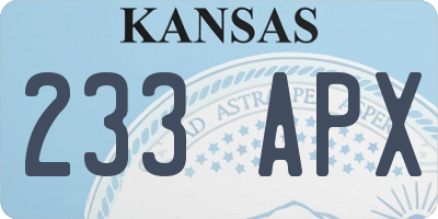 KS license plate 233APX