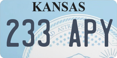 KS license plate 233APY