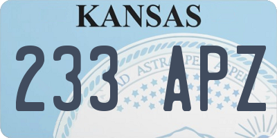 KS license plate 233APZ