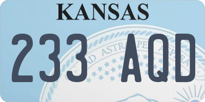 KS license plate 233AQD