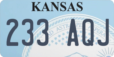 KS license plate 233AQJ