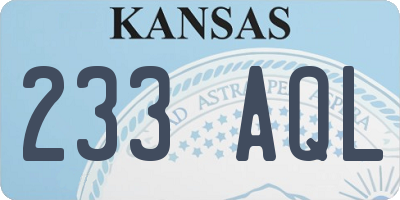 KS license plate 233AQL