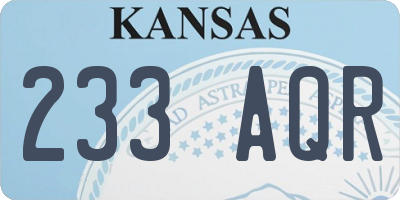 KS license plate 233AQR