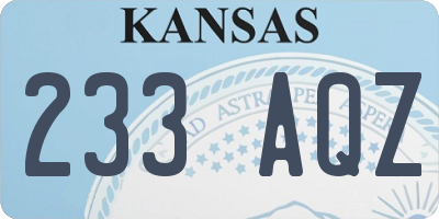 KS license plate 233AQZ