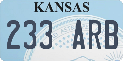 KS license plate 233ARB