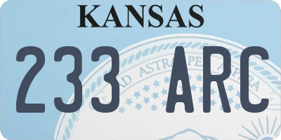 KS license plate 233ARC