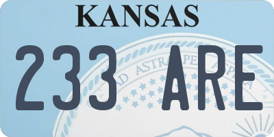 KS license plate 233ARE