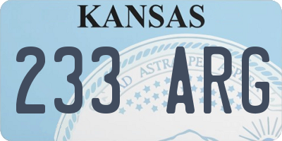 KS license plate 233ARG