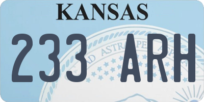 KS license plate 233ARH