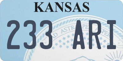 KS license plate 233ARI