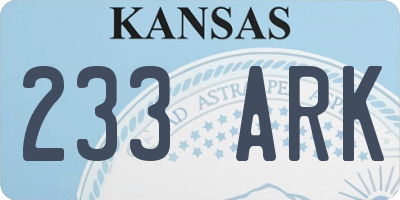 KS license plate 233ARK