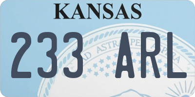 KS license plate 233ARL