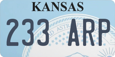 KS license plate 233ARP