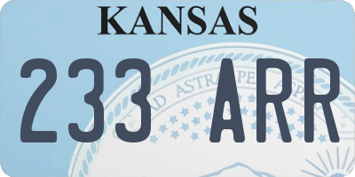 KS license plate 233ARR