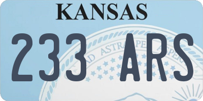 KS license plate 233ARS