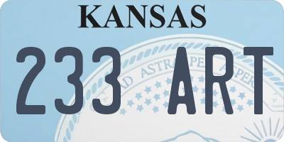 KS license plate 233ART
