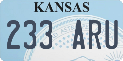 KS license plate 233ARU
