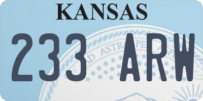 KS license plate 233ARW